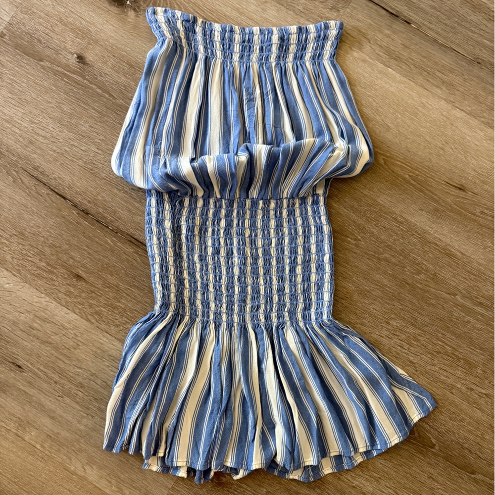 Blue Life Denim and Cream Chambray Striped Dress